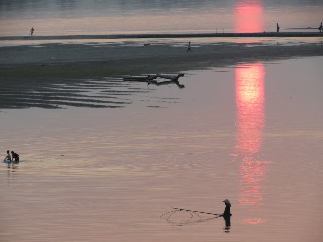 coucher de soleil Mekong Vientiane
