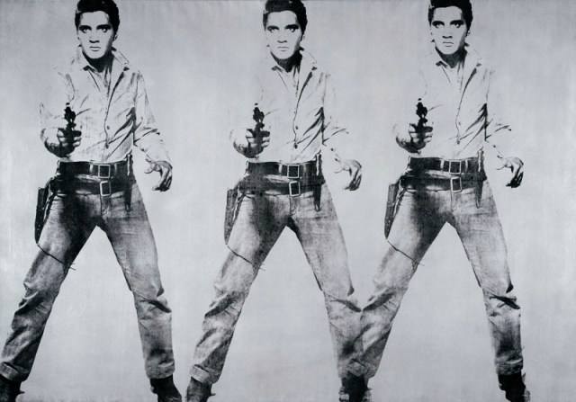 Triple Elvis 1962 Acrylic silkscreened on canvas